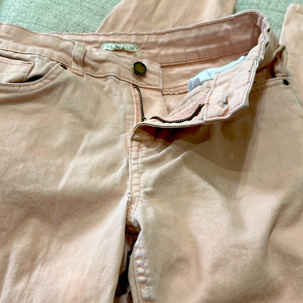 Girls soft pink Copperkey skinny jeans size 14